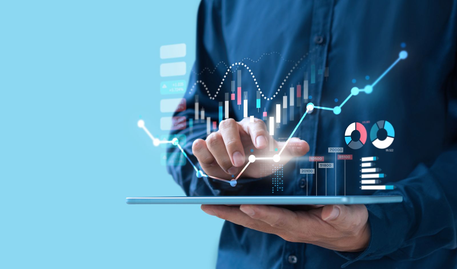 Charts, tickers, traders - iStock-1311598658